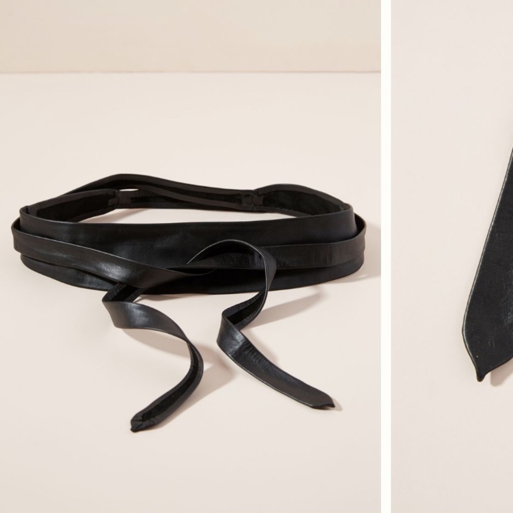 Anthropologie Black Leather Belt